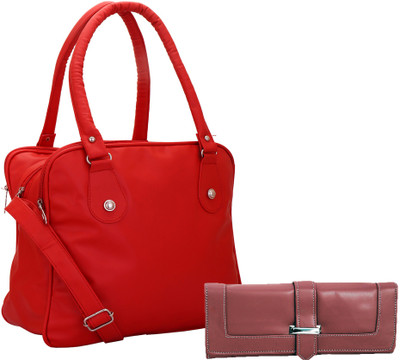 

Lady bar Shoulder Bag(Red, Maroon), Maroon;red