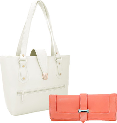 

Lady bar Shoulder Bag(White, Pink), Pink;white