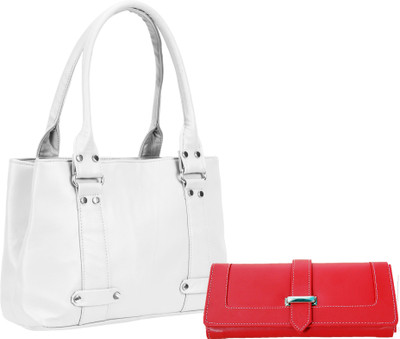 

Lady bar Shoulder Bag(White, Red), Red;white