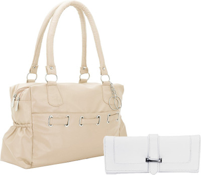 

Lady bar Shoulder Bag(Beige, Pink)