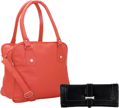 

Lady bar Shoulder Bag(Pink, Black), Black;pink