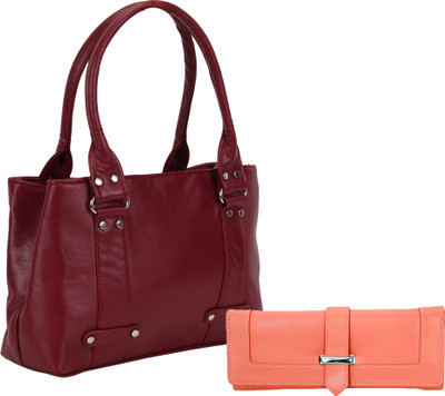 

Lady bar Shoulder Bag(Maroon, Pink)
