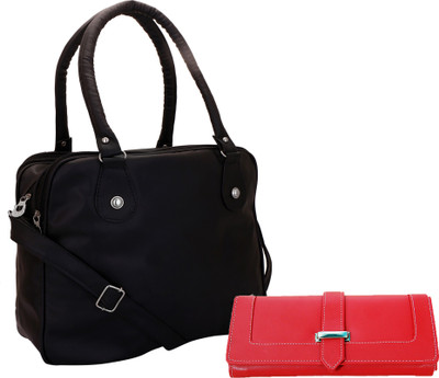 

Lady bar Shoulder Bag(Black, Red)