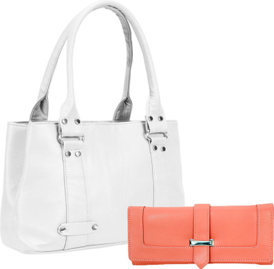 

Lady bar Shoulder Bag(White, Pink), Pink;white
