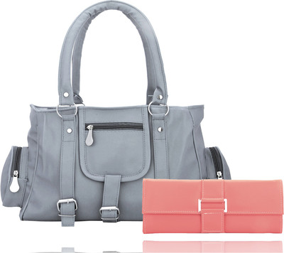 

Lady bar Hand-held Bag(Grey, Pink)