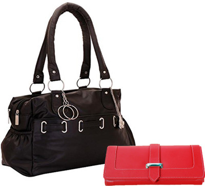 

Lady bar Shoulder Bag(Black, Red)