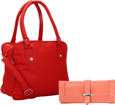 

Lady bar Shoulder Bag(Red, Pink), Pink;red