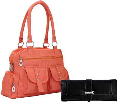 

Lady bar Shoulder Bag(Pink, Black), Black;pink