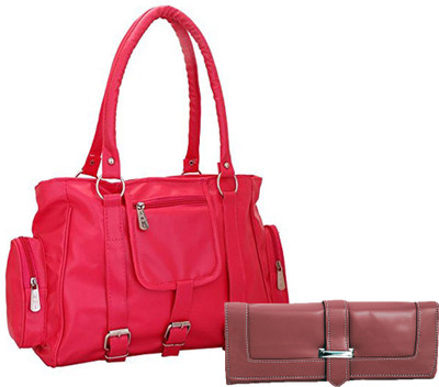 

Lady bar Shoulder Bag(Pink, Maroon), Maroon;pink