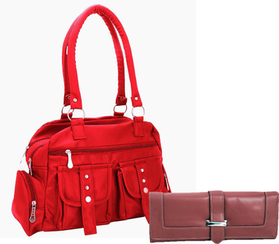 

Lady bar Shoulder Bag(Red, Maroon), Maroon;red