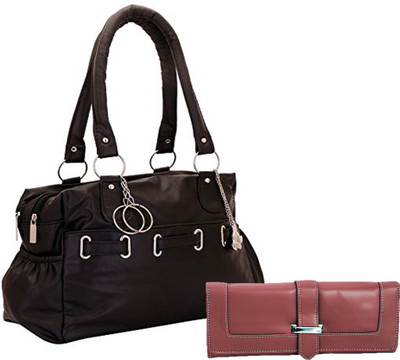 Lady bar Shoulder Bag(Black, Maroon)
