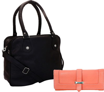 

Lady bar Shoulder Bag(Black, Pink)