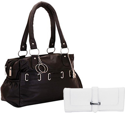 Lady bar Shoulder Bag(Black, White)