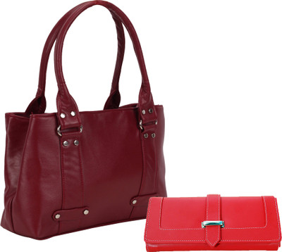 

Lady bar Shoulder Bag(Maroon, Red)