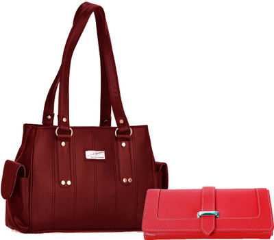 

Lady bar Shoulder Bag(Maroon)
