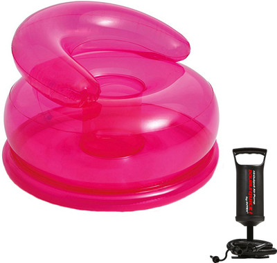

MEGAEMART PINK Inflatable chair for kids and air pump for inflatable toys[COMBO] Inflatable Pool(Multicolor)