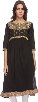 40 OFF on fbb Srishti Women Embroidered Anarkali Kurta Black on Flipkart PaisaWapas