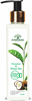 

INWOOD ORGANICS Coconut and Green Tea Refreshing Body Lotion | Skin Whitening and UV Protect | Sunscreen Body Lotion SPF 30 | Body Lotion for All Skin Types(200 ml)