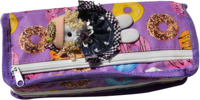 

13-HI-13 zip pouch cartoon Art Polyester Pencil Box(Set of 1, Multicolor)