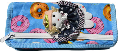 

13-HI-13 zip pouch cartoon Art Polyester Pencil Box(Set of 1, Multicolor)