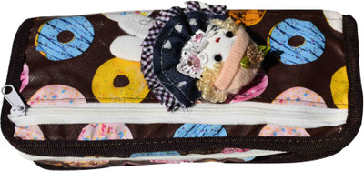 

13-HI-13 zip pouch cartoon Art Polyester Pencil Box(Set of 1, Multicolor)