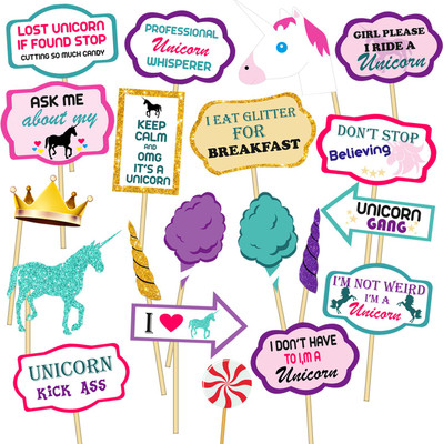 

PARTY PROPZ Party PropzTM Unicorn Photo Booth Props Photo Booth Board(Birthday, Party)