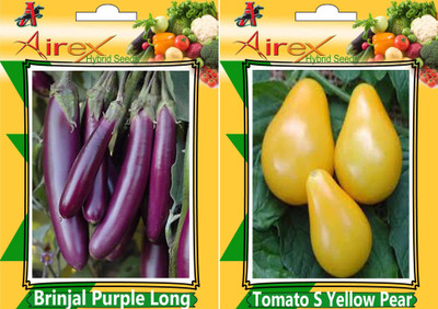 

Airex Brinjal Purple Long and Tomato S Yellow Pear Seed (Pack of 15 Seed Brinjal Purple Long + 15 Seed Tomato S Yellow Pear) Seed Seed(30 per packet)