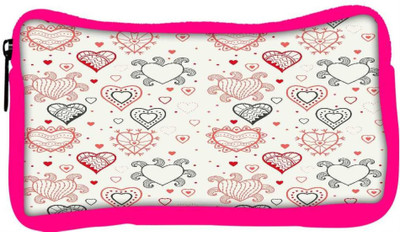 

Snoogg Eco Friendly Canvas Abstract Hearts White Pattern Designer Student Pen Pencil Case Coin Purse Pouch Cosmetic Makeup Bag (PINK) Pouch(Multicolor)
