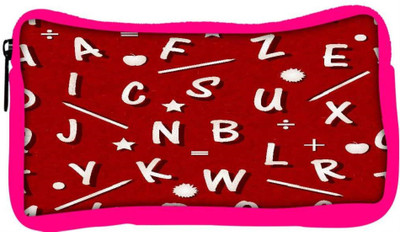 

Snoogg Eco Friendly Canvas White Alphabets Red Designer Student Pen Pencil Case Coin Purse Pouch Cosmetic Makeup Bag (PINK) Pouch(Multicolor)