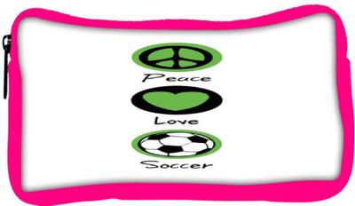 

Snoogg Eco Friendly Canvas Peace Love Soccer Student Pen Pencil Case Coin Purse Pouch Cosmetic Makeup Bag (PINK) Pouch(Multicolor)
