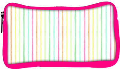 

Snoogg Eco Friendly Canvas Colorful Strips Designer Student Pen Pencil Case Coin Purse Pouch Cosmetic Makeup Bag (PINK) Pouch(Multicolor)