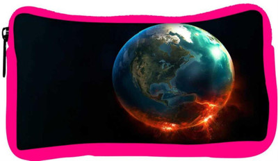 

Snoogg Eco Friendly Canvas Abstract Earth Designer Student Pen Pencil Case Coin Purse Pouch Cosmetic Makeup Bag (PINK) Pouch(Multicolor)
