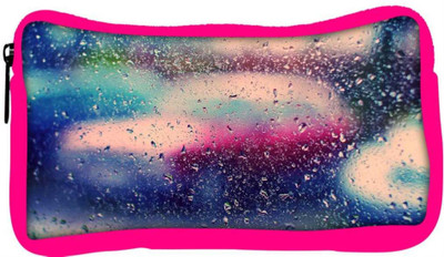 

Snoogg Eco Friendly Canvas Colorful Water Drops Designer Student Pen Pencil Case Coin Purse Pouch Cosmetic Makeup Bag (PINK) Pouch(Multicolor)