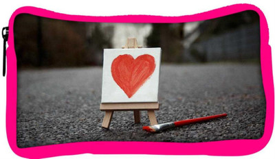 

Snoogg Eco Friendly Canvas Painted Heart Designer Student Pen Pencil Case Coin Purse Pouch Cosmetic Makeup Bag (PINK) Pouch(Multicolor)
