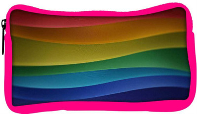 

Snoogg Eco Friendly Canvas Abstract Colorful Strips Designer Student Pen Pencil Case Coin Purse Pouch Cosmetic Makeup Bag (PINK) Pouch(Multicolor)