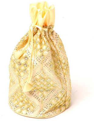 

Kolorfish Sequence Square Indian Vibrant & Designer Traditional Potli for Party-Wedding-Festival Gifting/ Jewellery Pouch/ Coin Pouch/ Make up bag Golden Set of 2 Potli(Gold)