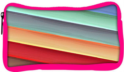

Snoogg Eco Friendly Canvas Light Color Strips Designer Student Pen Pencil Case Coin Purse Pouch Cosmetic Makeup Bag (PINK) Pouch(Multicolor)