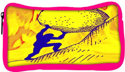 

Snoogg Eco Friendly Canvas Exam Stone Pressure Student Pen Pencil Case Coin Purse Pouch Cosmetic Makeup Bag (PINK) Pouch(Multicolor)