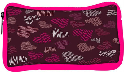 

Snoogg Eco Friendly Canvas Multicolor Abstract Hearts Designer Student Pen Pencil Case Coin Purse Pouch Cosmetic Makeup Bag (PINK) Pouch(Multicolor)