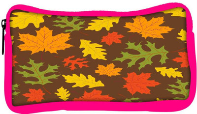 

Snoogg Eco Friendly Canvas Multicolor Leaves Designer Student Pen Pencil Case Coin Purse Pouch Cosmetic Makeup Bag (PINK) Pouch(Multicolor)