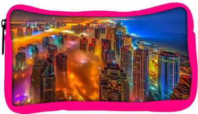 

Snoogg Eco Friendly Canvas Colorful City Designer Student Pen Pencil Case Coin Purse Pouch Cosmetic Makeup Bag (PINK) Pouch(Multicolor)