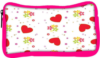 

Snoogg Eco Friendly Canvas Red Heart White Pattern Designer Student Pen Pencil Case Coin Purse Pouch Cosmetic Makeup Bag (PINK) Pouch(Multicolor)