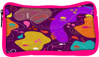 

Snoogg Eco Friendly Canvas Abstract Sea World Designer Student Pen Pencil Case Coin Purse Pouch Cosmetic Makeup Bag (PINK) Pouch(Multicolor)