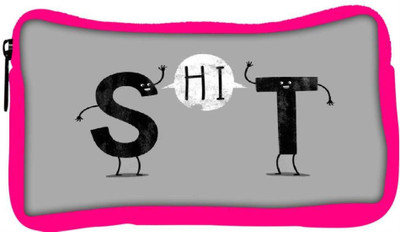 

Snoogg Eco Friendly Canvas Hi Shit Student Pen Pencil Case Coin Purse Pouch Cosmetic Makeup Bag (PINK) Pouch(Multicolor)