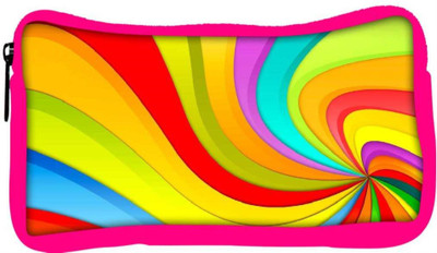 

Snoogg Eco Friendly Canvas Abstract Rainbow Design Designer Student Pen Pencil Case Coin Purse Pouch Cosmetic Makeup Bag (PINK) Pouch(Multicolor)