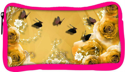 

Snoogg Eco Friendly Canvas Golden Roses And Butterfly Designer Student Pen Pencil Case Coin Purse Pouch Cosmetic Makeup Bag (PINK) Pouch(Multicolor)