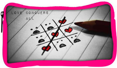 

Snoogg Eco Friendly Canvas Love Conquers All Designer Student Pen Pencil Case Coin Purse Pouch Cosmetic Makeup Bag (PINK) Pouch(Multicolor)