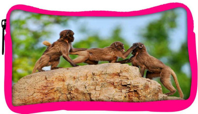 

Snoogg Eco Friendly Canvas Monkey Fighting Designer Student Pen Pencil Case Coin Purse Pouch Cosmetic Makeup Bag (PINK) Pouch(Multicolor)