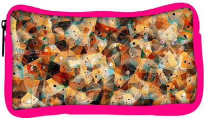 

Snoogg Eco Friendly Canvas Geometric Laze Student Pen Pencil Case Coin Purse Pouch Cosmetic Makeup Bag (PINK) Pouch(Multicolor)