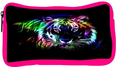 

Snoogg Eco Friendly Canvas Neon Tiger Outline 2669 Student Pen Pencil Case Coin Purse Pouch Cosmetic Makeup Bag (PINK) Pouch(Multicolor)